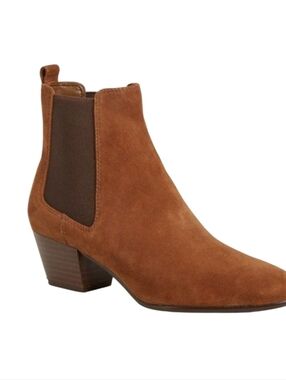 NEW! SAM EDELMAN Reesa Suede Cognac Ankle Boot Booties 10.